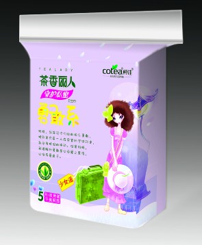 茶香丽人少女系列环保茶叶卫生巾-5片装