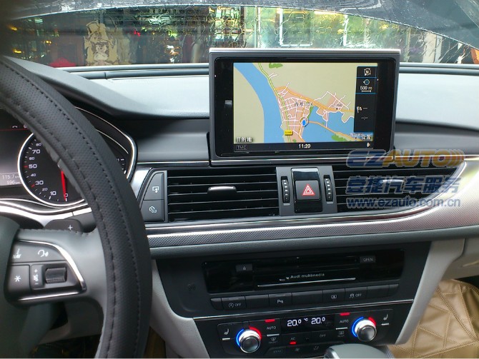 2013款奥迪A6L原车屏幕加装凯立德导航