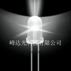 LED F5mm白光圆形发光二极管圆头超高亮