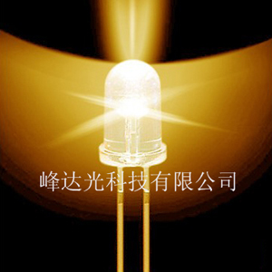 供应LED发光二极管F 5mm圆头超亮太阳色黄光插件灯珠